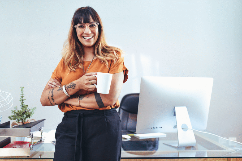 Mompreneur working on business growth strategy to scale from six to seven figures without relying on social media